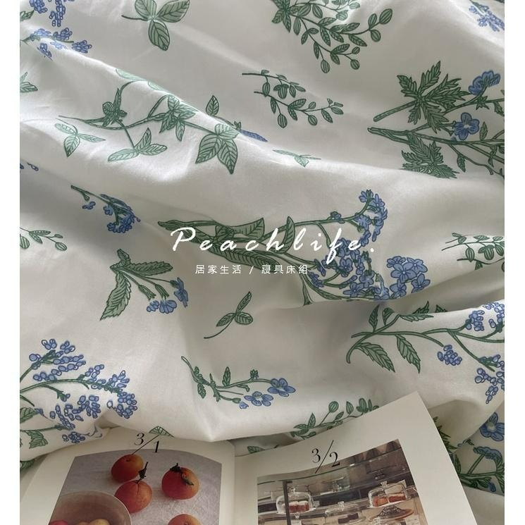 ♡Peachlife.♡「台灣現貨」100%純棉床包組 清新床包 花草床包 床包組 花花草草 碎花 床包 小花床包 森林-細節圖5