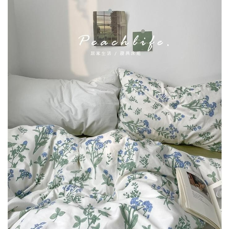 ♡Peachlife.♡「台灣現貨」100%純棉床包組 清新床包 花草床包 床包組 花花草草 碎花 床包 小花床包 森林-細節圖6