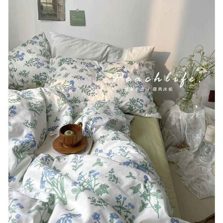 ♡Peachlife.♡「台灣現貨」100%純棉床包組 清新床包 花草床包 床包組 花花草草 碎花 床包 小花床包 森林-細節圖7