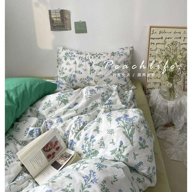 ♡Peachlife.♡「台灣現貨」100%純棉床包組 清新床包 花草床包 床包組 花花草草 碎花 床包 小花床包 森林-細節圖8