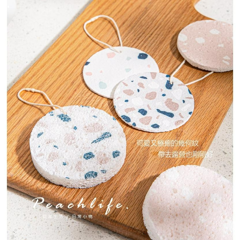 ♡peachlife.♡「台灣現貨」廚房木漿纖維洗碗海綿3入裝 水磨石海綿 清潔海綿 洗碗海綿 可掛式海綿 露營海綿-細節圖8