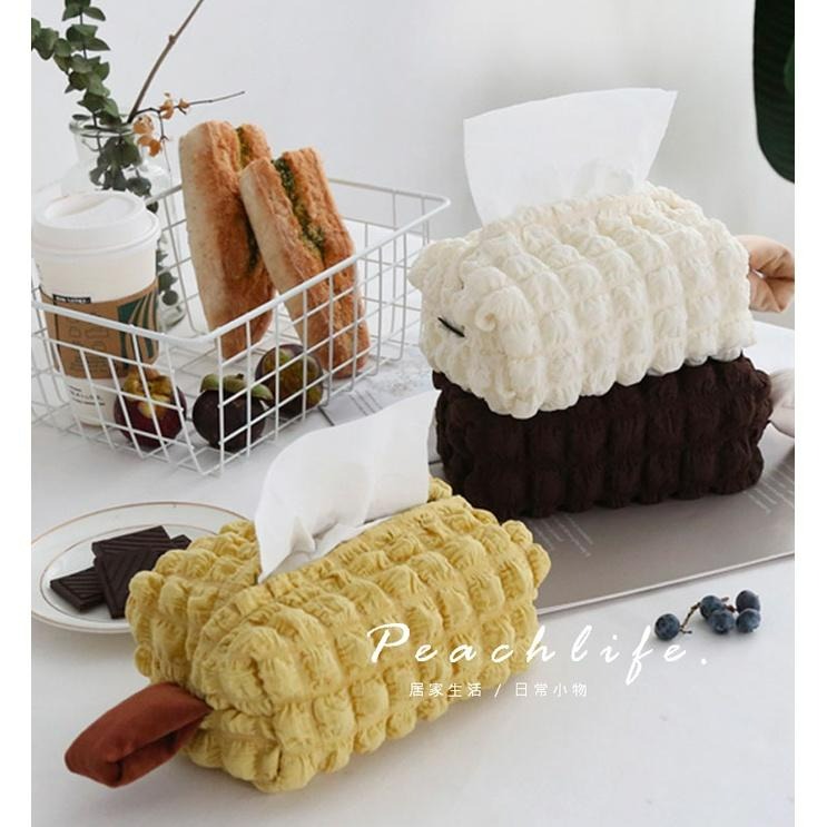 ♡peachlife.♡「台灣現貨」日式面紙套 小泡芙面紙套 紙巾套 衛生紙套 居家裝飾 紙巾收納 日系可愛面紙套-細節圖6