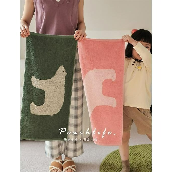 ♡peachlife.♡「台灣現貨」北極熊純棉毛巾浴巾 吸水浴巾 吸水毛巾 動物毛巾 兒童用毛巾 北極熊浴巾 童趣毛巾毛-細節圖4