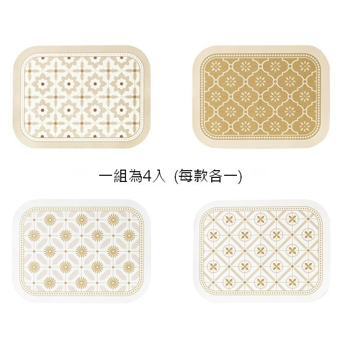 ♡peachlife.♡「台灣現貨」復古花花餐桌墊4入 復古加厚餐墊 防水防油隔熱墊 北歐餐墊 防油水餐墊 可水洗餐墊-細節圖5