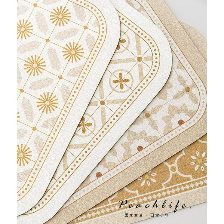 ♡peachlife.♡「台灣現貨」復古花花餐桌墊4入 復古加厚餐墊 防水防油隔熱墊 北歐餐墊 防油水餐墊 可水洗餐墊-細節圖7