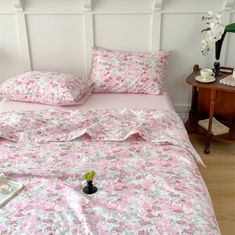 ♡peachlife.♡「台灣現貨」100%棉質碎花涼被 涼被 被子 春夏涼被 薄被 可加購同款枕套 熱銷涼被 被子-細節圖5