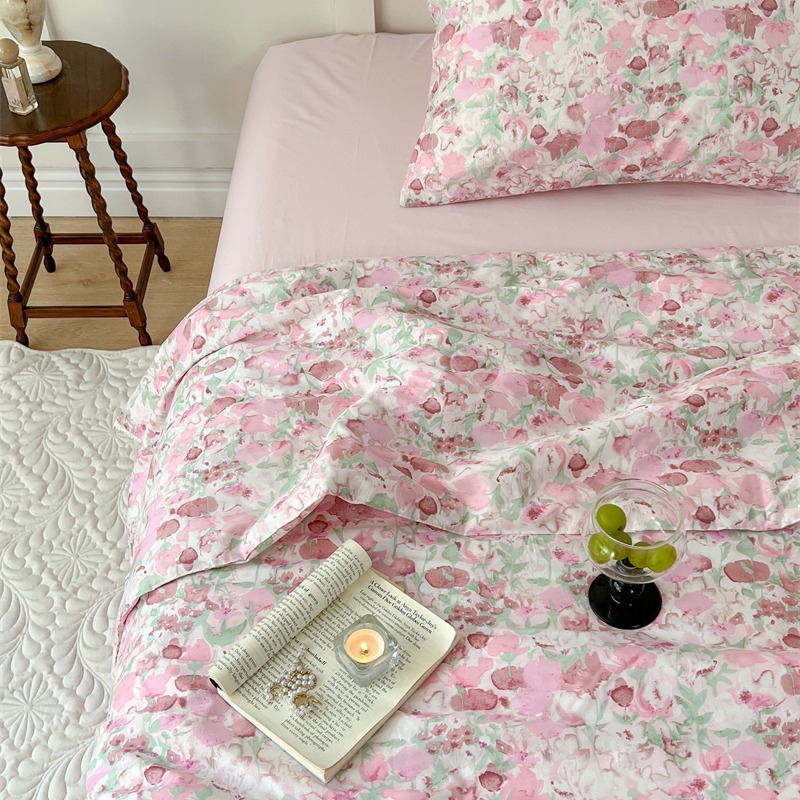 ♡peachlife.♡「台灣現貨」100%棉質碎花涼被 涼被 被子 春夏涼被 薄被 可加購同款枕套 熱銷涼被 被子-細節圖7