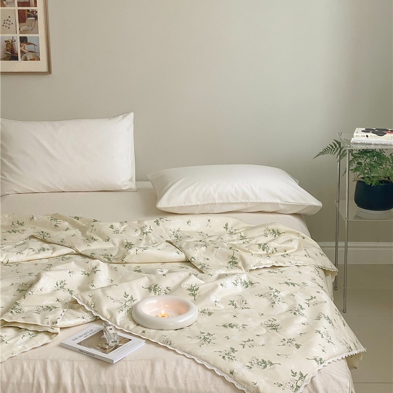 ♡peachlife.♡「台灣現貨」100%棉質碎花涼被 涼被 被子 春夏涼被 薄被 可加購同款枕套 熱銷涼被 被子-細節圖10