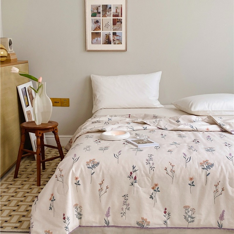 ♡peachlife.♡「台灣現貨」100%棉質碎花涼被 涼被 被子 春夏涼被 薄被 可加購同款枕套 熱銷涼被 被子-規格圖10