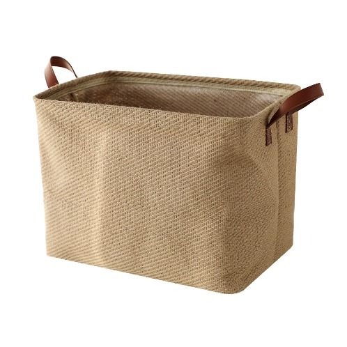 ♡peachlife.♡「台灣現貨」棉麻手提置物籃 可摺疊收納籃 棉麻收納籃 髒衣籃 客廳收納籃 編織籃 露營提手籃-規格圖7