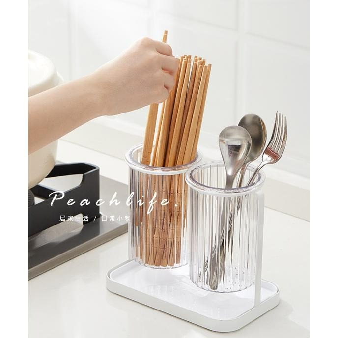 ♡peachlife.♡「台灣現貨」純白瀝水餐具組 筷子瀝水架 餐具瀝水收納架 收納小幫手 筷子收納架 可拆卸清洗方便-細節圖2