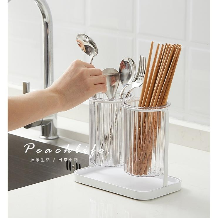 ♡peachlife.♡「台灣現貨」純白瀝水餐具組 筷子瀝水架 餐具瀝水收納架 收納小幫手 筷子收納架 可拆卸清洗方便-細節圖8
