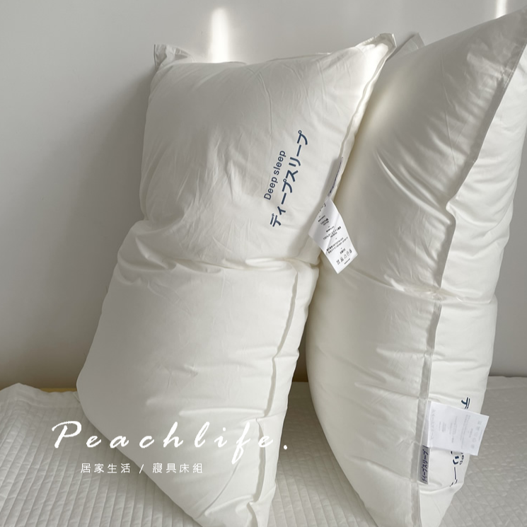 ♡peachlife.♡「台灣現貨」飯店枕頭 羽絲絨枕頭 飯店枕頭 宿舍用枕頭 蓬鬆回彈枕芯 枕頭 枕芯 中低枕-細節圖3