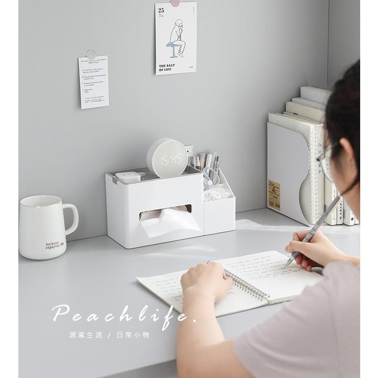 ♡peachlife.♡「台灣現貨」多功能收納衛生紙盒 面紙盒 衛生紙盒 多功能收納盒 面紙盒 面紙收納盒 居家小物 收-細節圖3