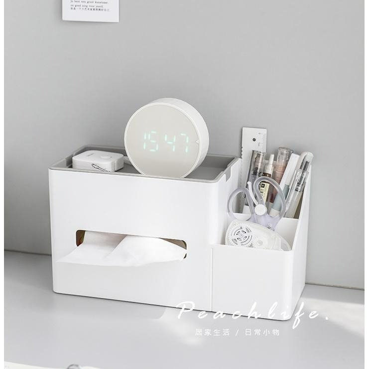 ♡peachlife.♡「台灣現貨」多功能收納衛生紙盒 面紙盒 衛生紙盒 多功能收納盒 面紙盒 面紙收納盒 居家小物 收-細節圖4