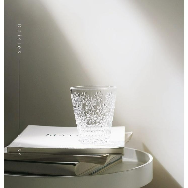 ♡peachlife.♡「台灣現貨」法式碎花玻璃杯 玻璃杯 碎花杯子 水杯 茶杯 辦公室小物 居家水杯 咖啡杯 牛奶杯-細節圖7
