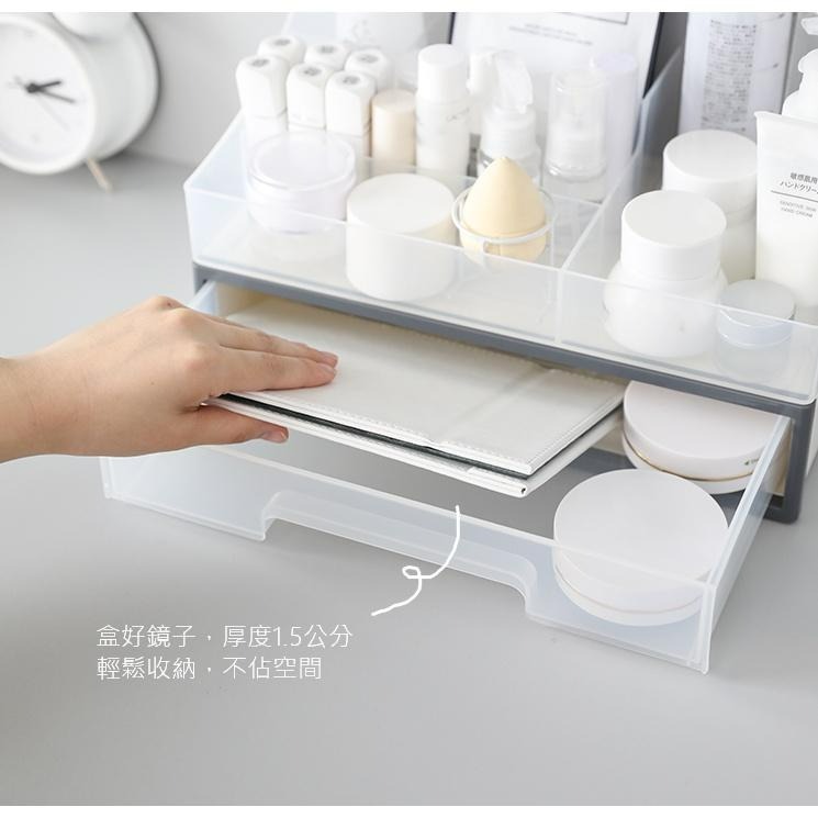 ♡pechlife.♡「台灣現貨」留白可摺疊鏡子 摺疊隨身鏡 簡約皮質鏡子 儀容整理 學生群 上班族 生活小物 化妝-細節圖3