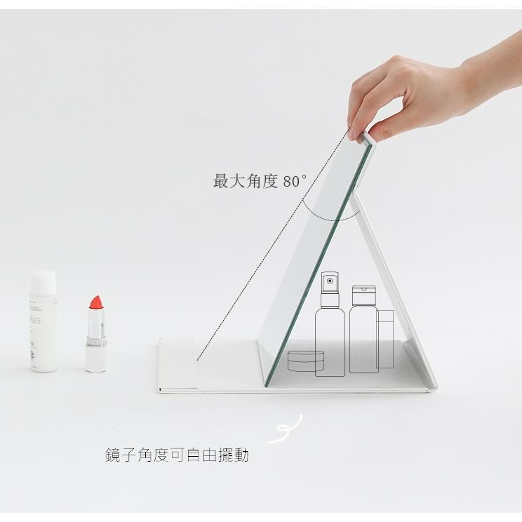 ♡pechlife.♡「台灣現貨」留白可摺疊鏡子 摺疊隨身鏡 簡約皮質鏡子 儀容整理 學生群 上班族 生活小物 化妝-細節圖4