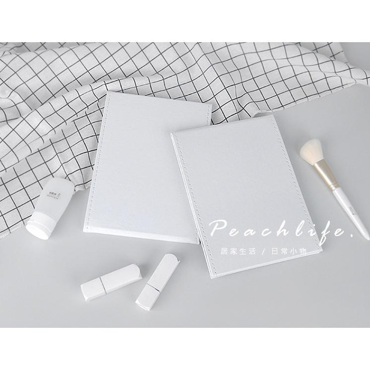 ♡pechlife.♡「台灣現貨」留白可摺疊鏡子 摺疊隨身鏡 簡約皮質鏡子 儀容整理 學生群 上班族 生活小物 化妝-細節圖6