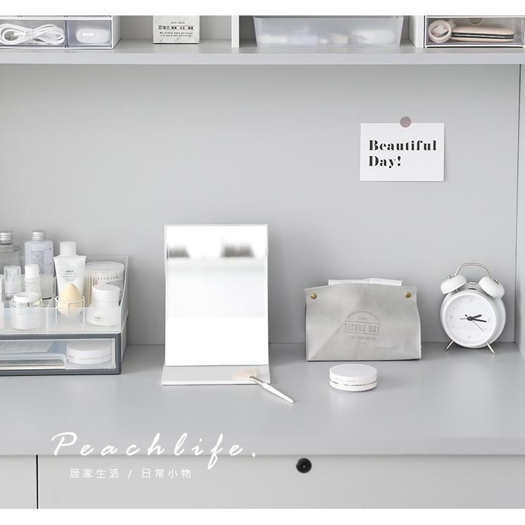 ♡pechlife.♡「台灣現貨」留白可摺疊鏡子 摺疊隨身鏡 簡約皮質鏡子 儀容整理 學生群 上班族 生活小物 化妝-細節圖8
