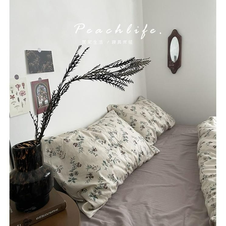 ♡peachlife.♡「台灣現貨」花草床包 日式100%棉質小花床包組 小碎花 清新 森林床包 單人/雙人/加大雙人-細節圖8