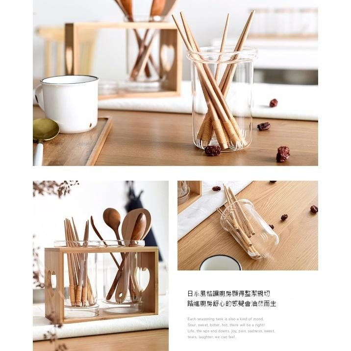 ♡peachlife.♡「台灣現貨」日式竹木瀝水筷子架 筷子架 瀝水筷子架 玻璃筷子架 簡約典雅風格 廚房小物-細節圖3