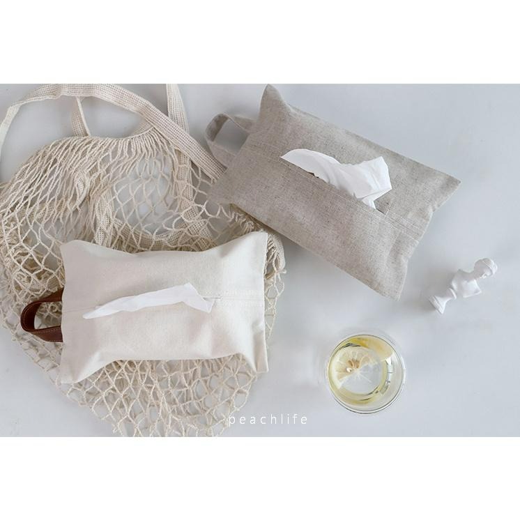 ♡peachlife.♡「台灣現貨」 日式簡約面紙套 衛生紙套 面紙盒 吊掛紙套 紙巾套 便利收納 車用 生活小物-細節圖2