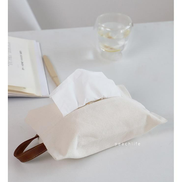 ♡peachlife.♡「台灣現貨」 日式簡約面紙套 衛生紙套 面紙盒 吊掛紙套 紙巾套 便利收納 車用 生活小物-細節圖4