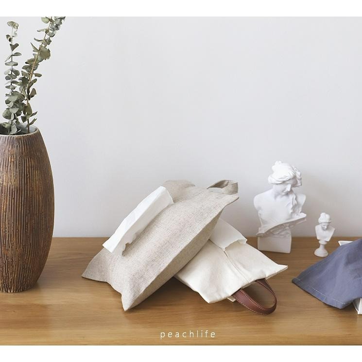 ♡peachlife.♡「台灣現貨」 日式簡約面紙套 衛生紙套 面紙盒 吊掛紙套 紙巾套 便利收納 車用 生活小物-細節圖5