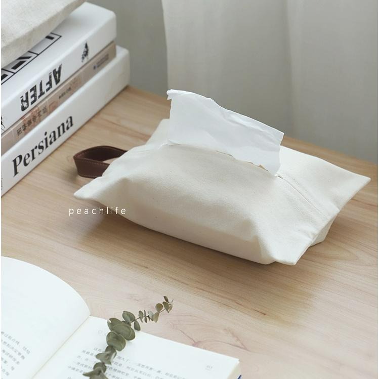 ♡peachlife.♡「台灣現貨」 日式簡約面紙套 衛生紙套 面紙盒 吊掛紙套 紙巾套 便利收納 車用 生活小物-細節圖6