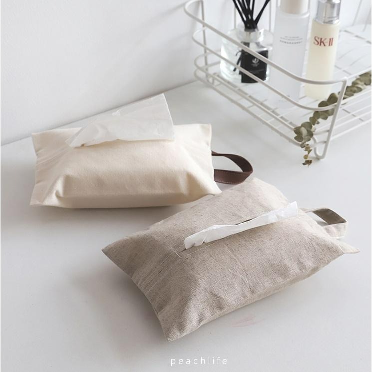 ♡peachlife.♡「台灣現貨」 日式簡約面紙套 衛生紙套 面紙盒 吊掛紙套 紙巾套 便利收納 車用 生活小物-細節圖7