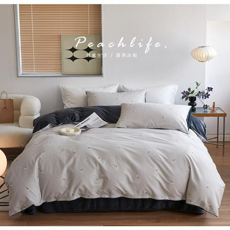 ♡peachlife.♡「台灣現貨」秋冬床包組 可愛小花保暖床包組 柔暖 冬天 寢具 雙人/加大雙人 居家小物 小花朵-細節圖8
