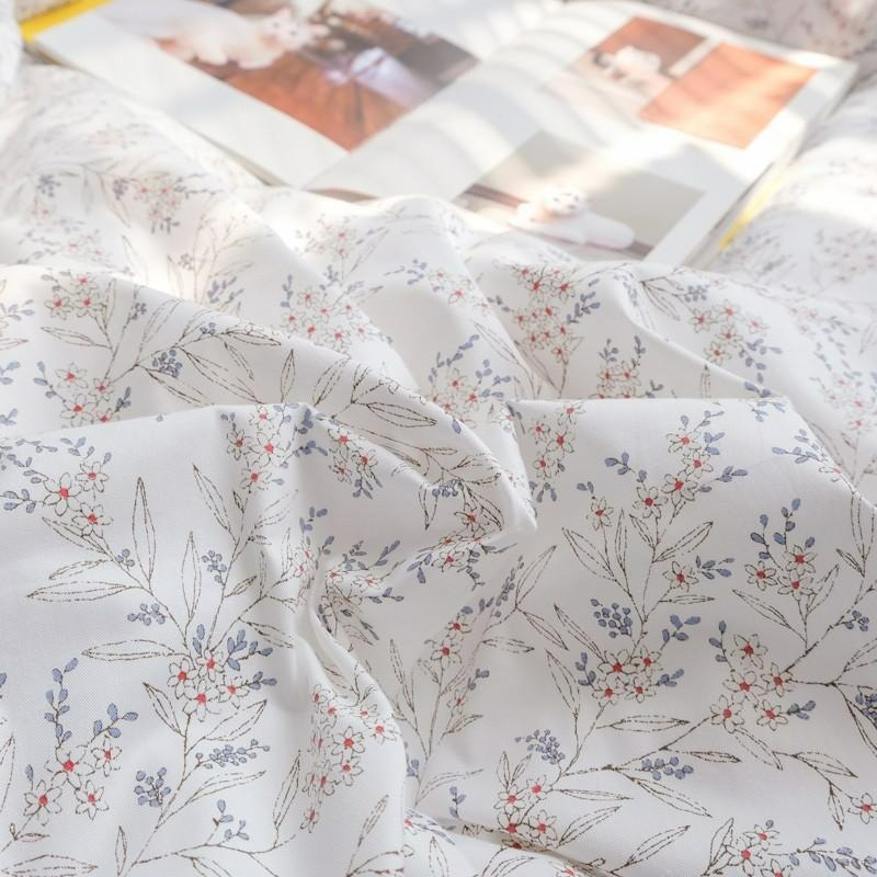 ♡peachlife.♡「台灣現貨」100%純棉床包組 清新床包 舒適透氣床寢 床包被套枕套 碎花床包 花草床包-細節圖8