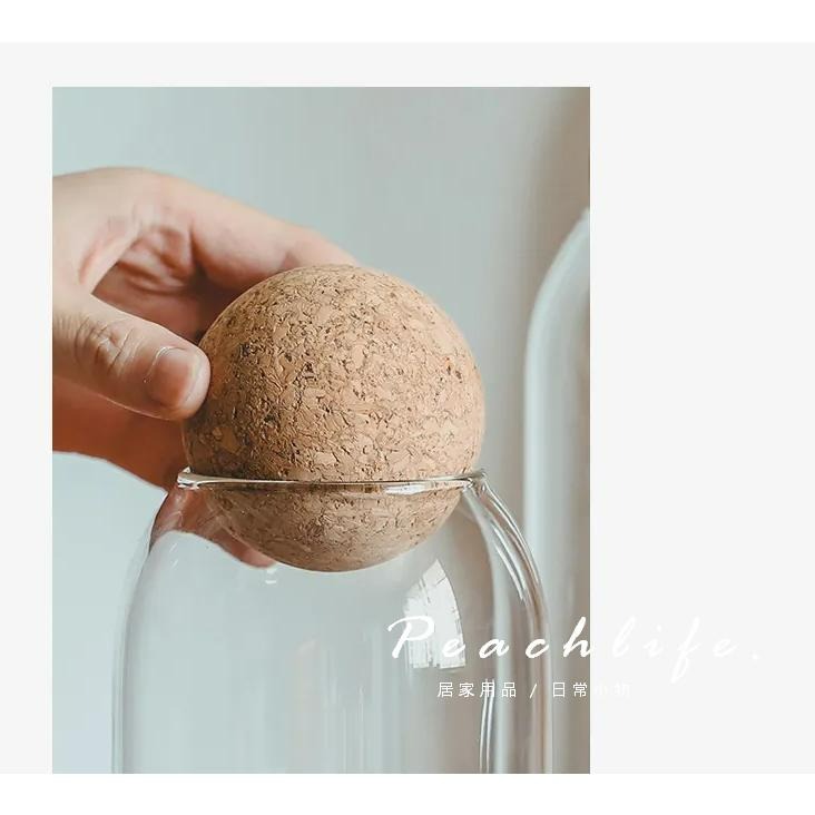 ♡Peachlife.♡「台灣現貨」日式玻璃儲物罐3件組 小+中+大 收納罐 居家風格小物 收納罐 軟木塞收納罐-細節圖4