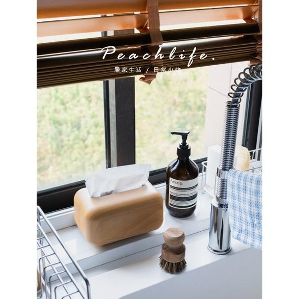 ♡peachlife.♡「台灣現貨」日式木質桌面衛生紙盒 原木色面紙盒 衛生紙盒 餐巾紙盒 桌上收納 面紙盒 簡約面紙盒-細節圖3