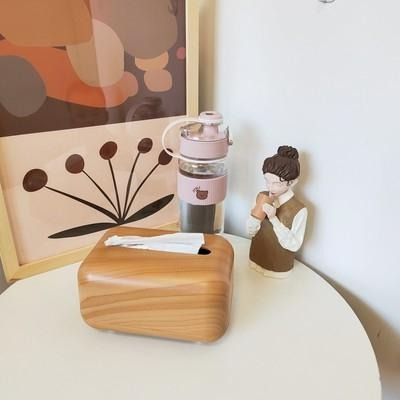 ♡peachlife.♡「台灣現貨」日式木質桌面衛生紙盒 原木色面紙盒 衛生紙盒 餐巾紙盒 桌上收納 面紙盒 簡約面紙盒-細節圖8