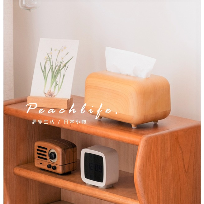 ♡peachlife.♡「台灣現貨」日式木質桌面衛生紙盒 原木色面紙盒 衛生紙盒 餐巾紙盒 桌上收納 面紙盒 簡約面紙盒-規格圖9