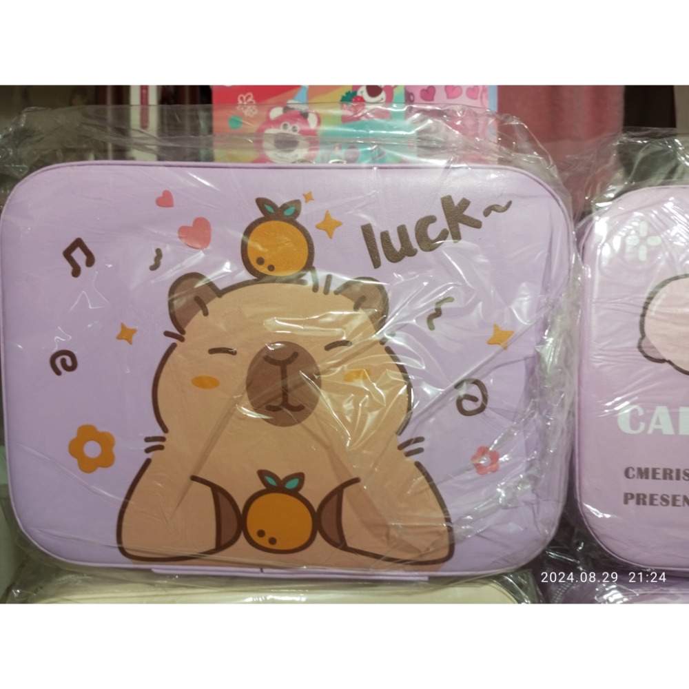 正版 卡皮巴拉 水豚 手提包 收納包-細節圖2