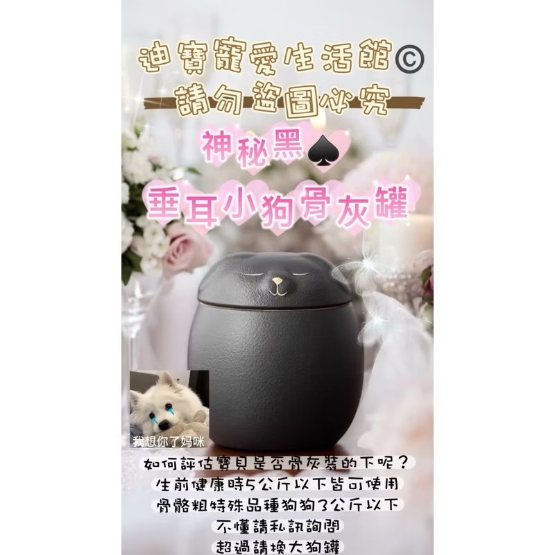 【 迪寶寵愛生活館】垂耳狗狗造型骨灰罐-規格圖5