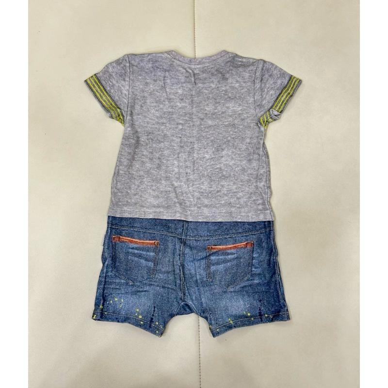 Kitikate假兩件式短袖連身衣-80（12-18M)-細節圖2