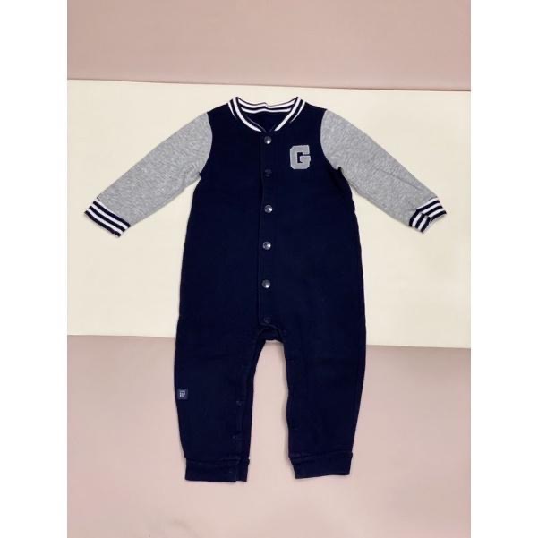 GAP嬰兒|Logo暗扣開襟一體式包屁衣-90cm(18-24M)-細節圖2