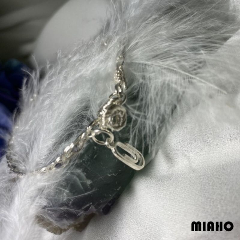 miaho 堇青石純銀手鍊 手工編織-細節圖6