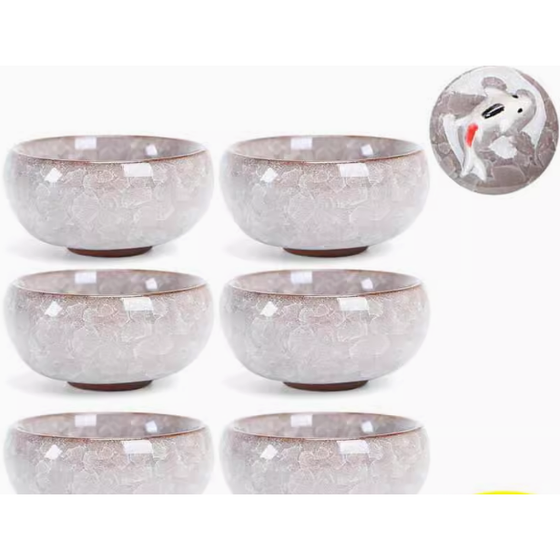 鑽石白鯉魚杯 6個