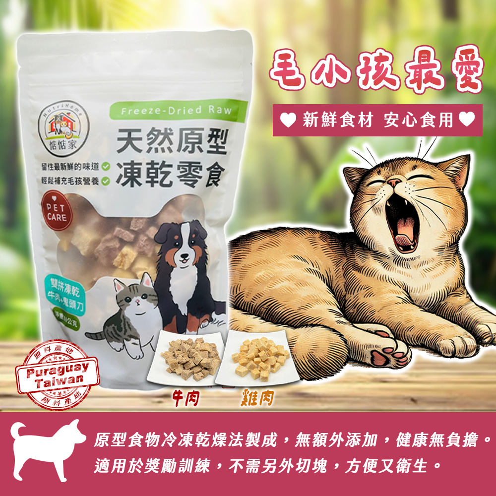 雙拼（牛肉＋雞肉）凍乾 天然原型 寵物零食 寵物獎勵 寵物訓練-細節圖2