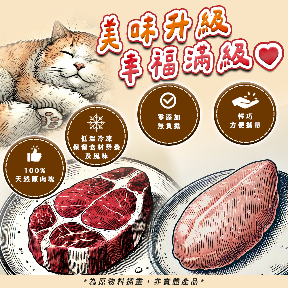 雙拼（牛肉＋雞肉）凍乾 天然原型 寵物零食 寵物獎勵 寵物訓練-細節圖3