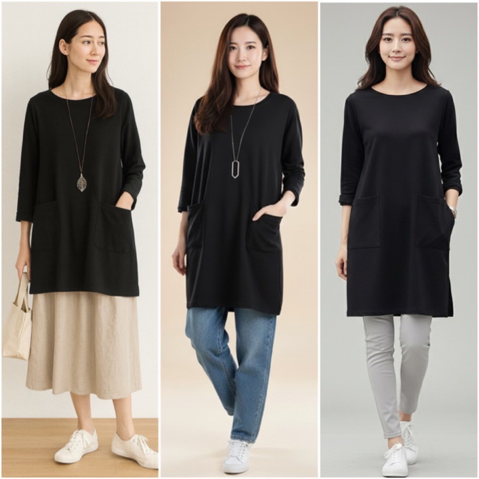 🇹🇼 台灣製｜減齡顯瘦風｜純棉寬鬆休閒連身口袋裙-細節圖2