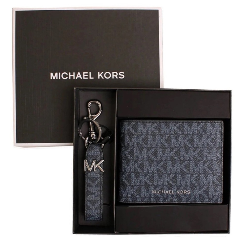 Michael Kors wallet key chain gift set🇺🇸MK防刮皮Logo短夾+匙圈禮盒-細節圖2