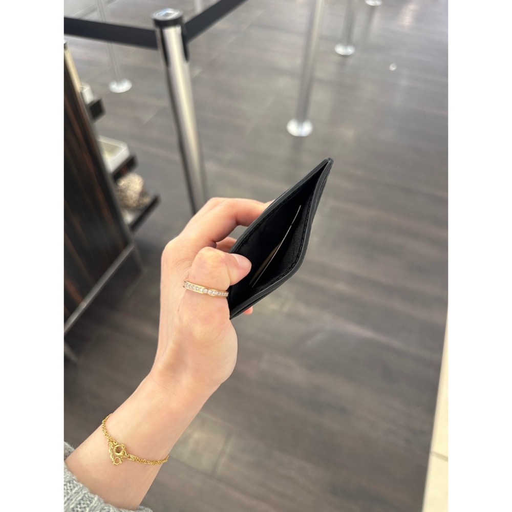 MK Michael Kors Reed 黑金真皮名片夾 卡包-細節圖3