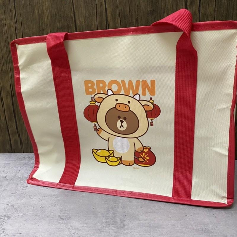 全新｜拆售 2021年 Line friends 全家熊大福袋 熊大環保袋/熊大化妝包/熊大文具組-細節圖4