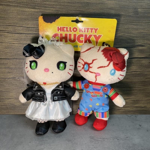 絕版品日本環球影城2019萬聖節限定 凱蒂貓 hello kitty 鬼娃恰奇 鬼娃新娘聯名絨毛玩偶吊飾 約16公分